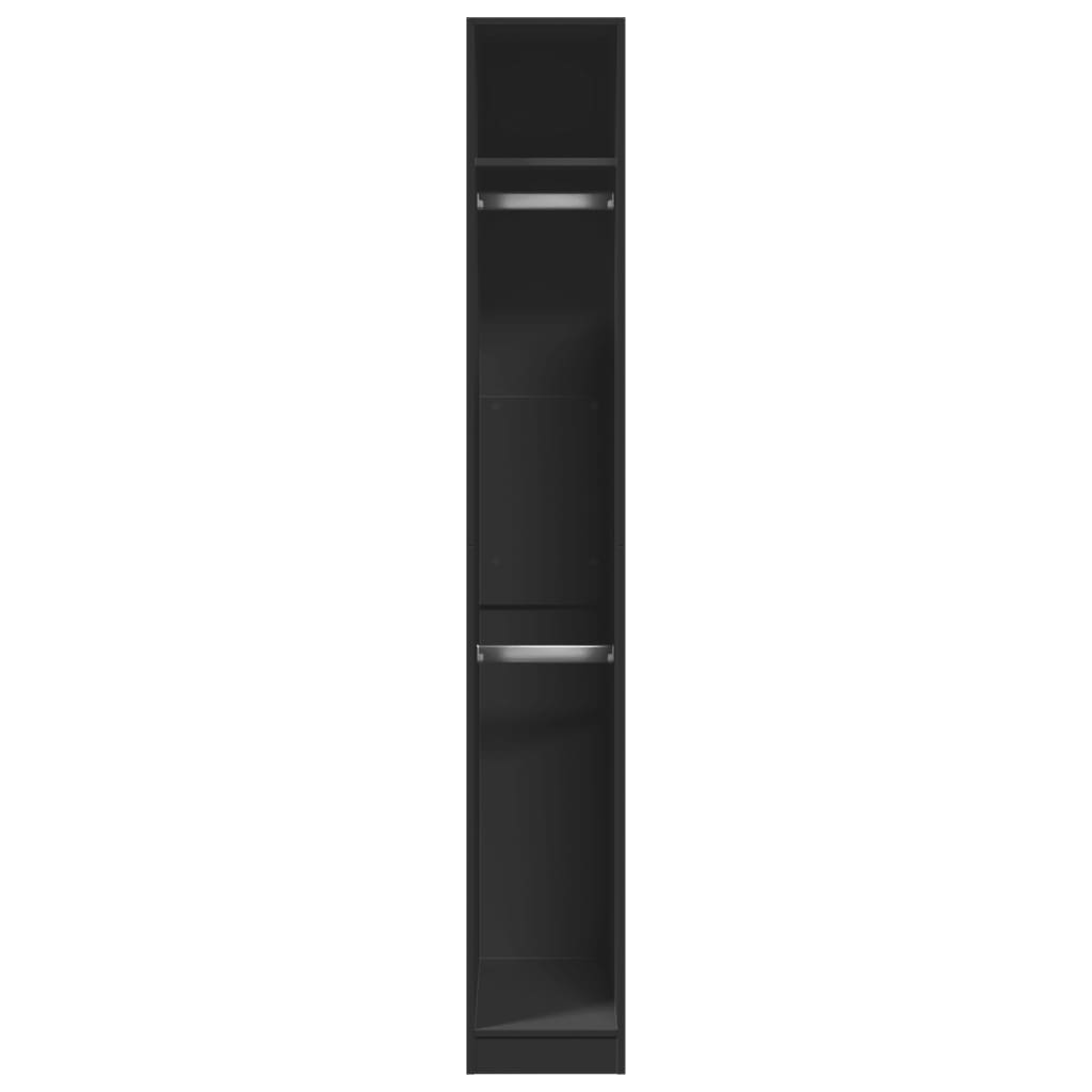 Garderobe svart 30x50x200 cm konstruert tre
