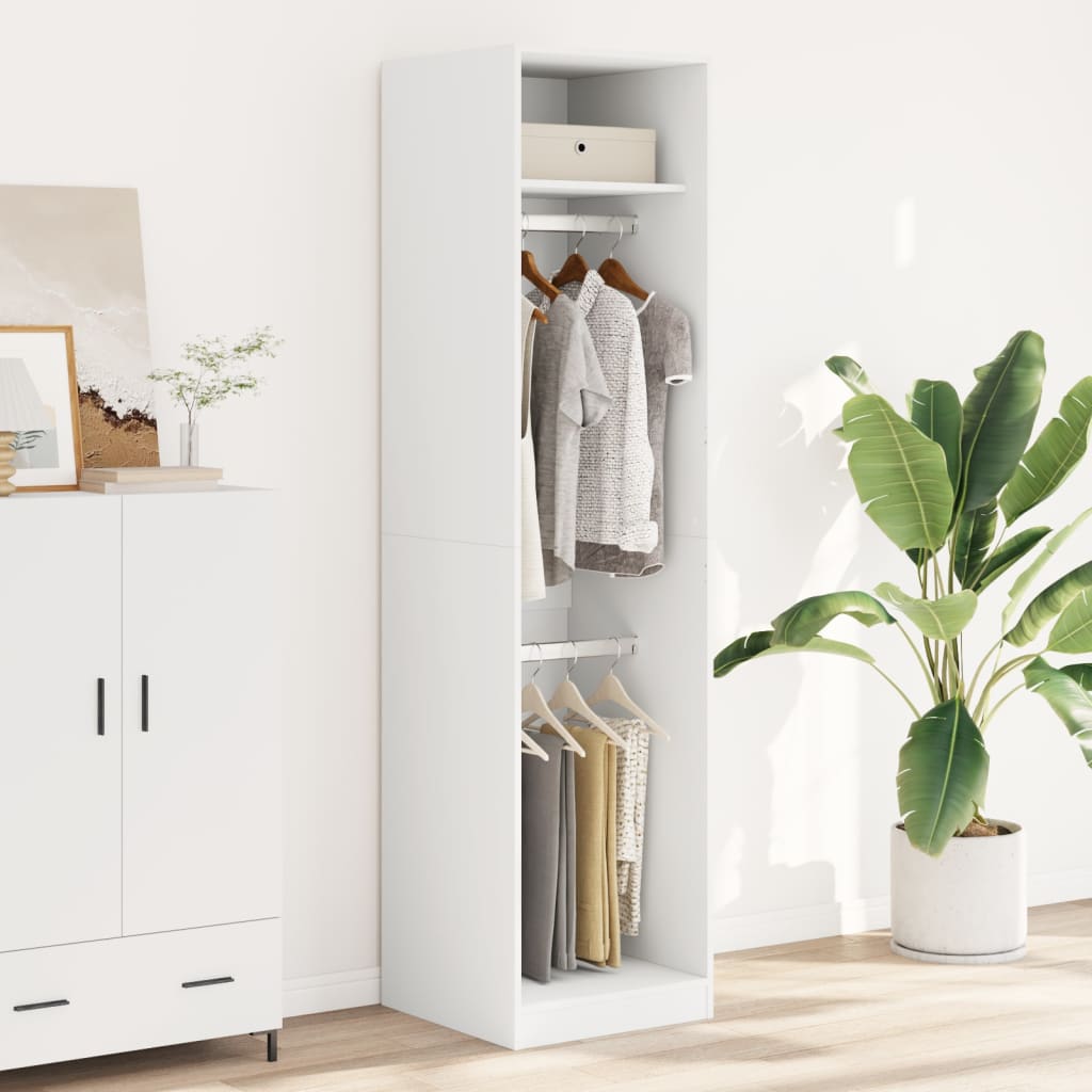 Garderobe hvit 50x50x200 cm konstruert tre