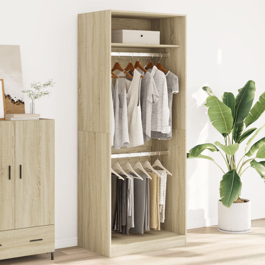 Garderobe sonoma eik 80x50x200 cm konstruert tre