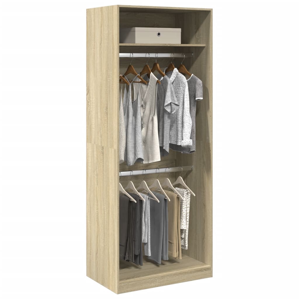 Garderobe sonoma eik 80x50x200 cm konstruert tre