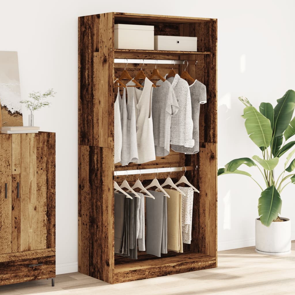 Garderobe gammelt tre 100x50x200 cm konstruert tre