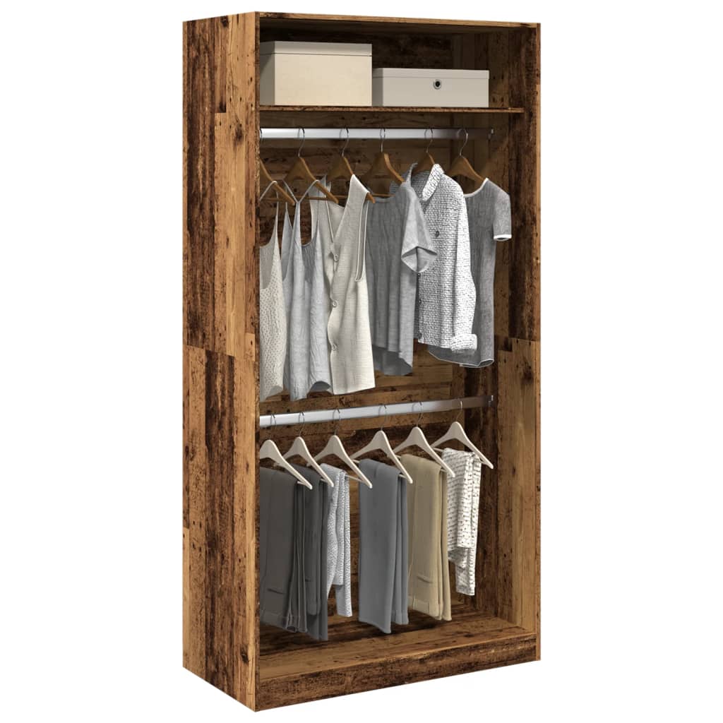 Garderobe gammelt tre 100x50x200 cm konstruert tre
