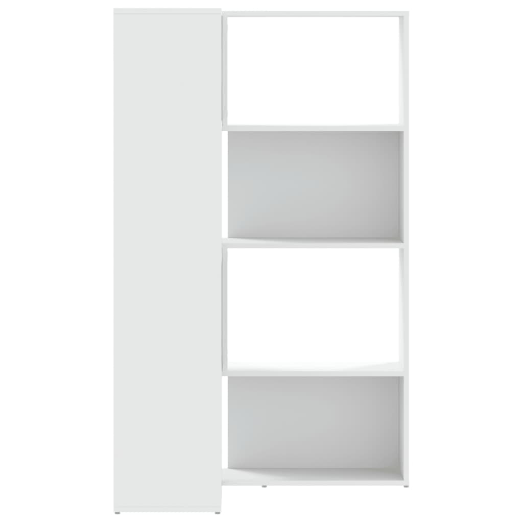 Bokhylle for hjørne 4 etasjer hvit 85x85x140 cm konstruert tre vidaXL