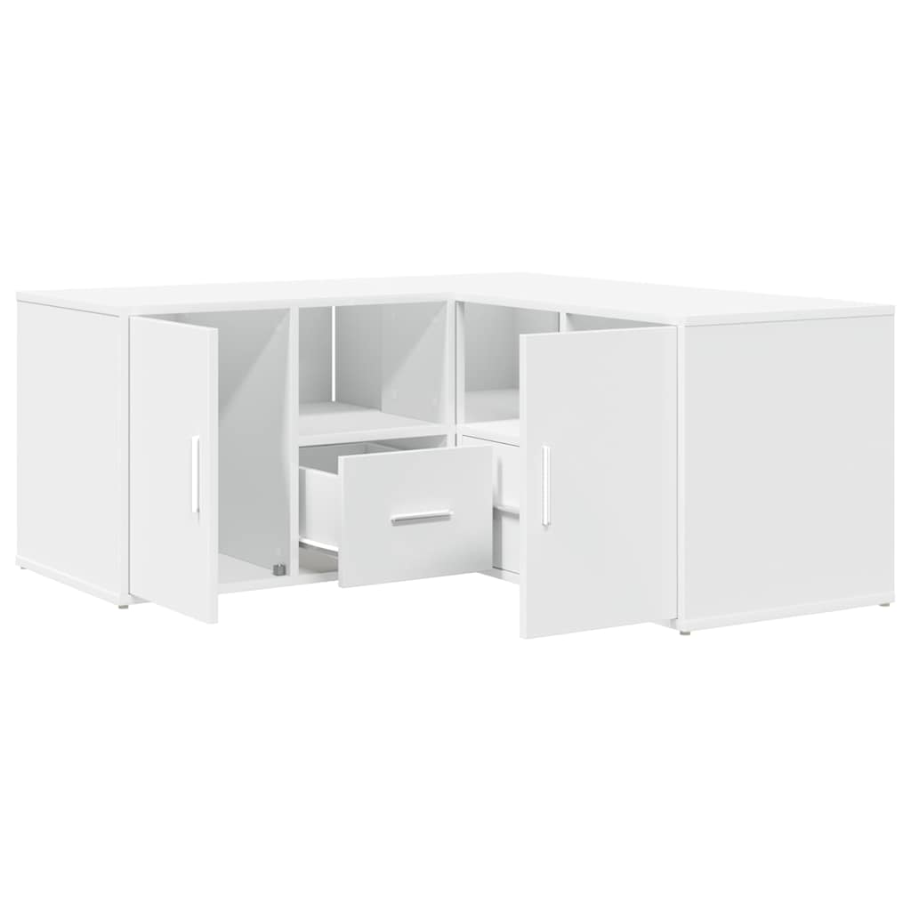 Hjørneskap hvit 160x40x45 cm konstruert tre