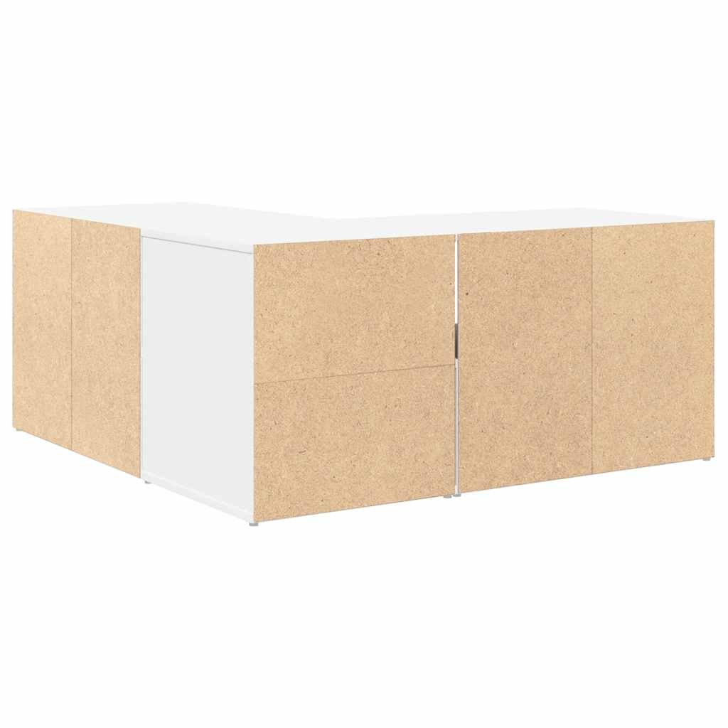 Hjørneskap hvit 160x40x45 cm konstruert tre