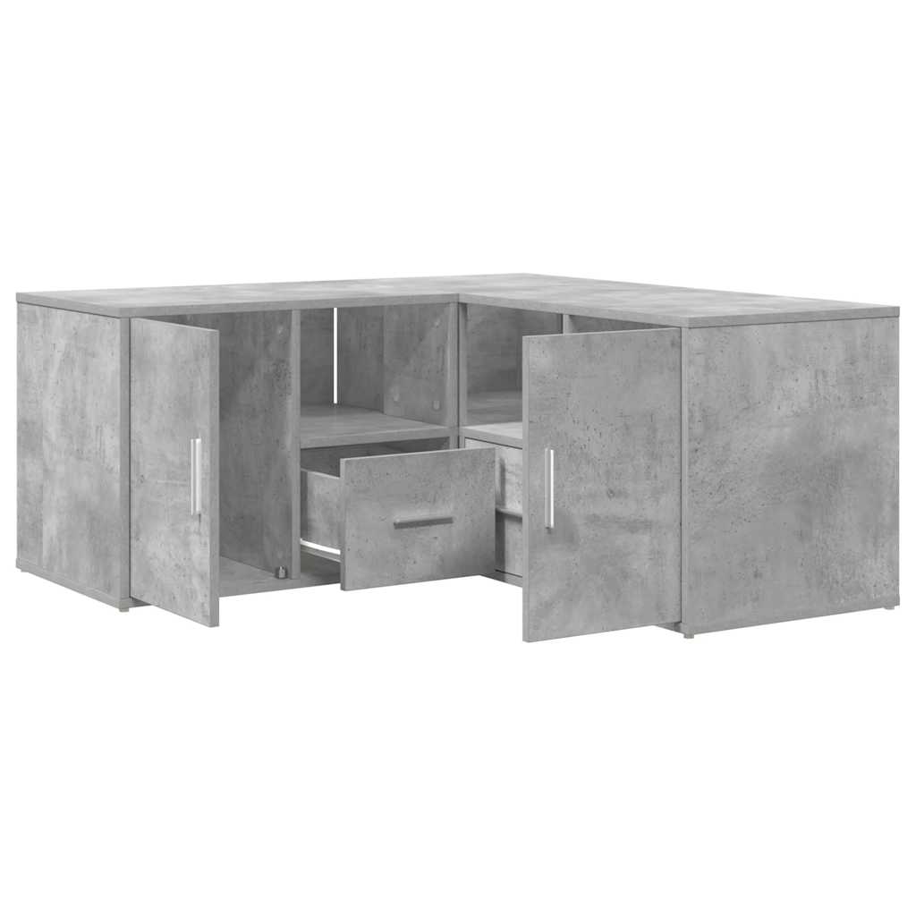 Hjørneskap betonggrå 160x40x45 cm sponplate