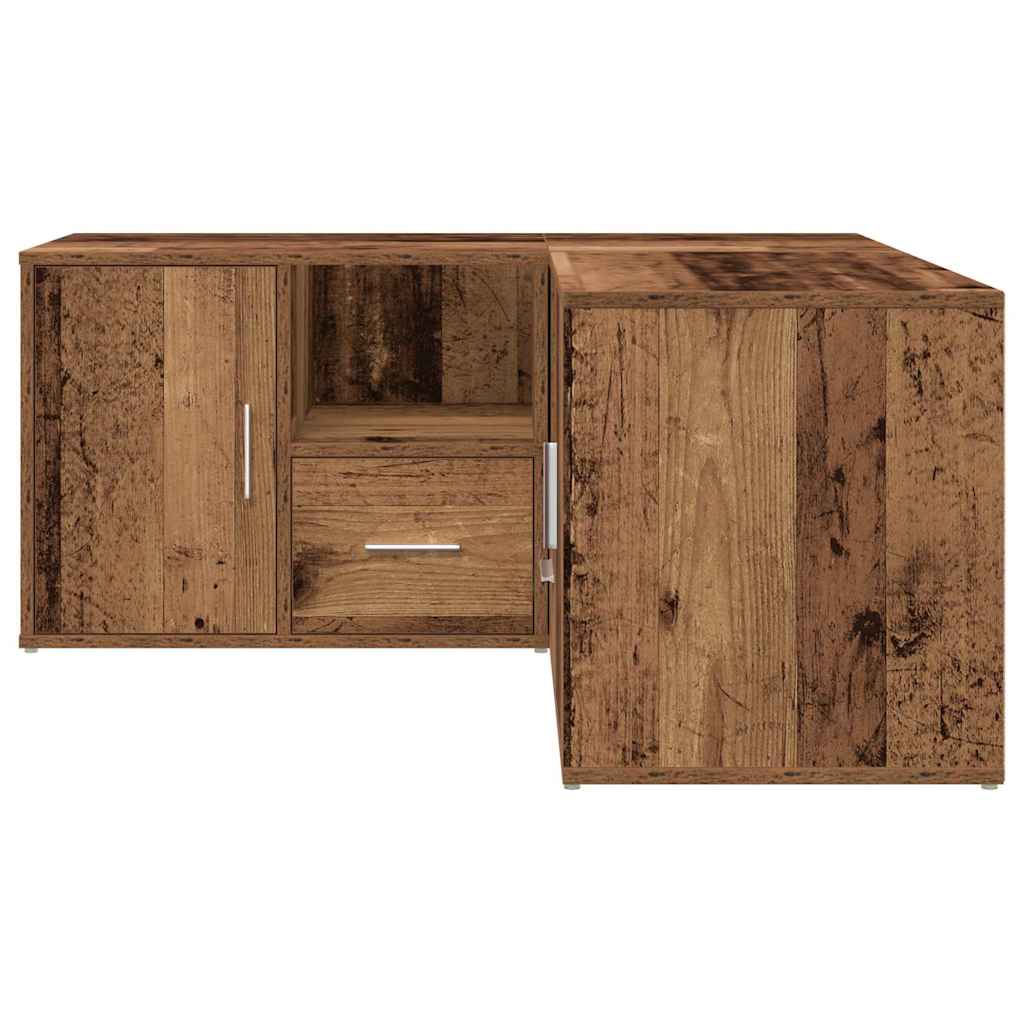 Hjørneskap gammelt tre 160x40x45 cm sponplate