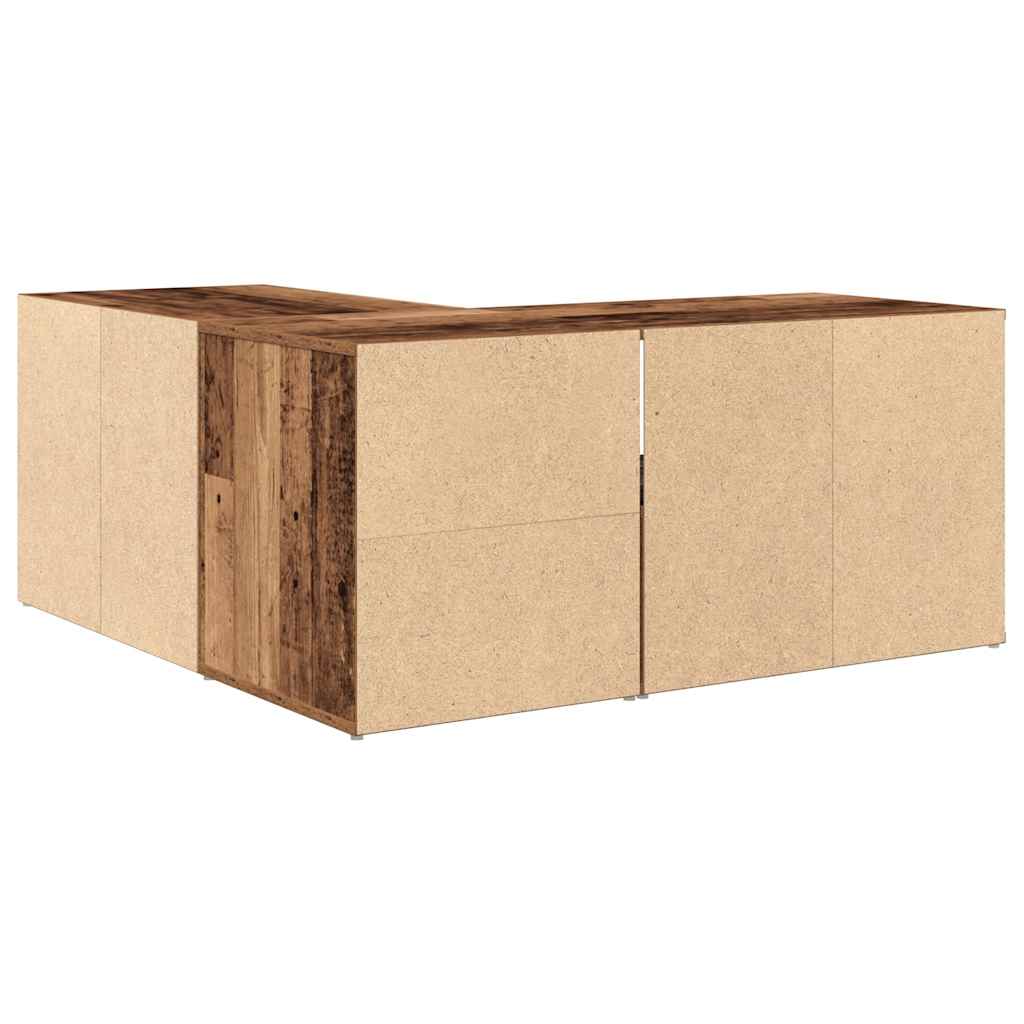 Hjørneskap gammelt tre 160x40x45 cm sponplate