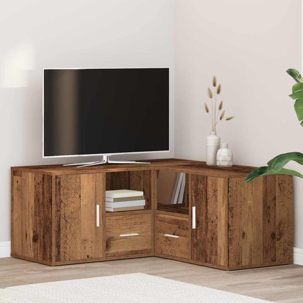 Hjørneskap gammelt tre 160x40x45 cm sponplate