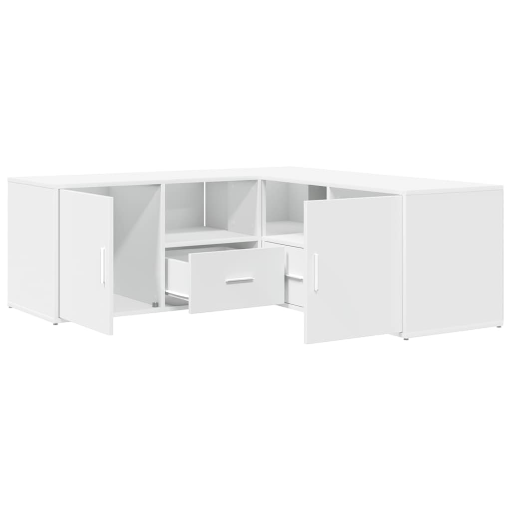 Hjørneskap hvit 200x40x45 cm konstruert tre