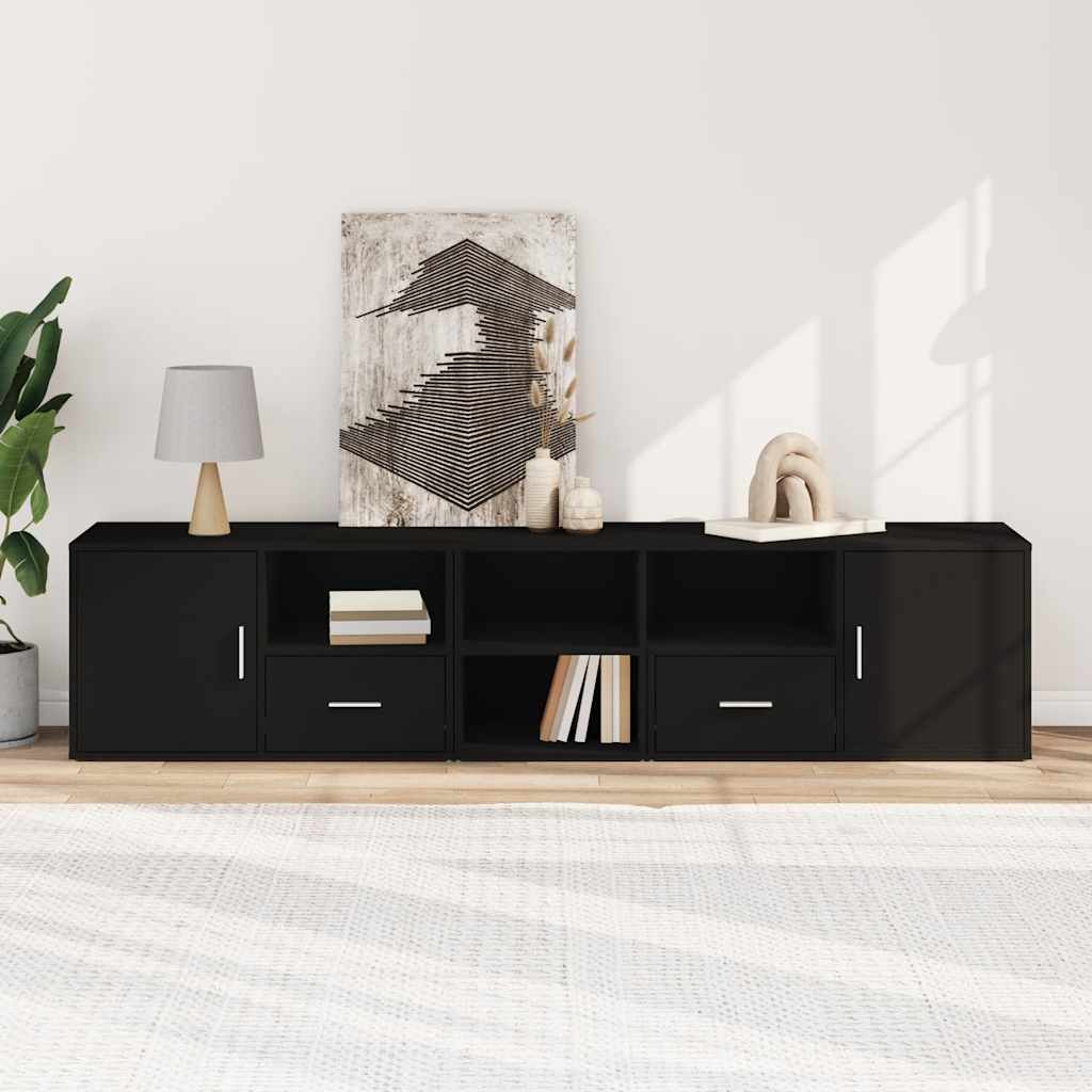 Hjørneskap svart 200x40x45 cm konstruert tre