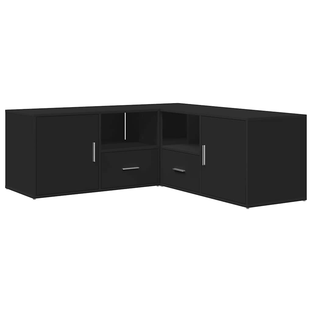 Hjørneskap svart 200x40x45 cm konstruert tre