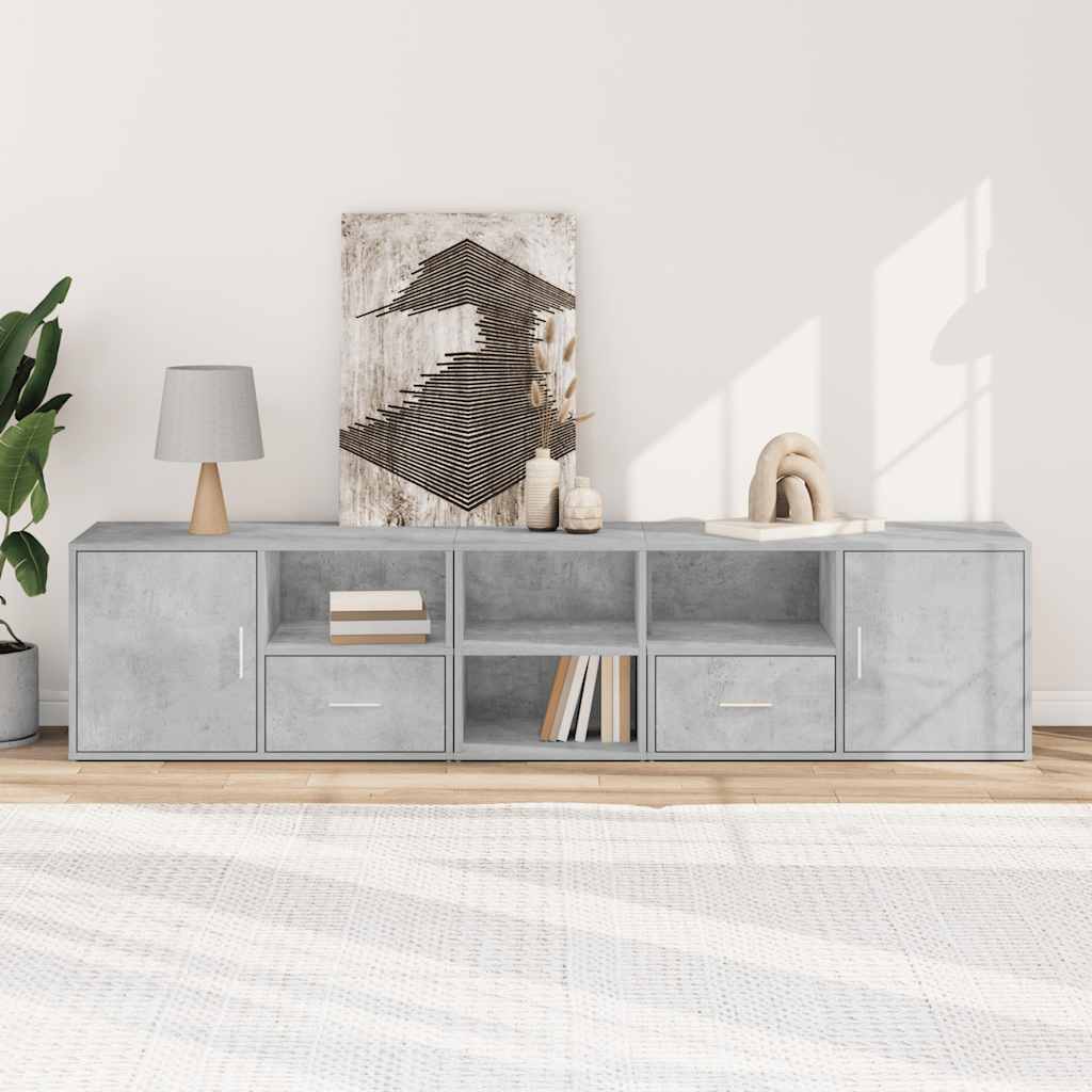 Hjørneskap betonggrå 200x40x45 cm konstruert tre