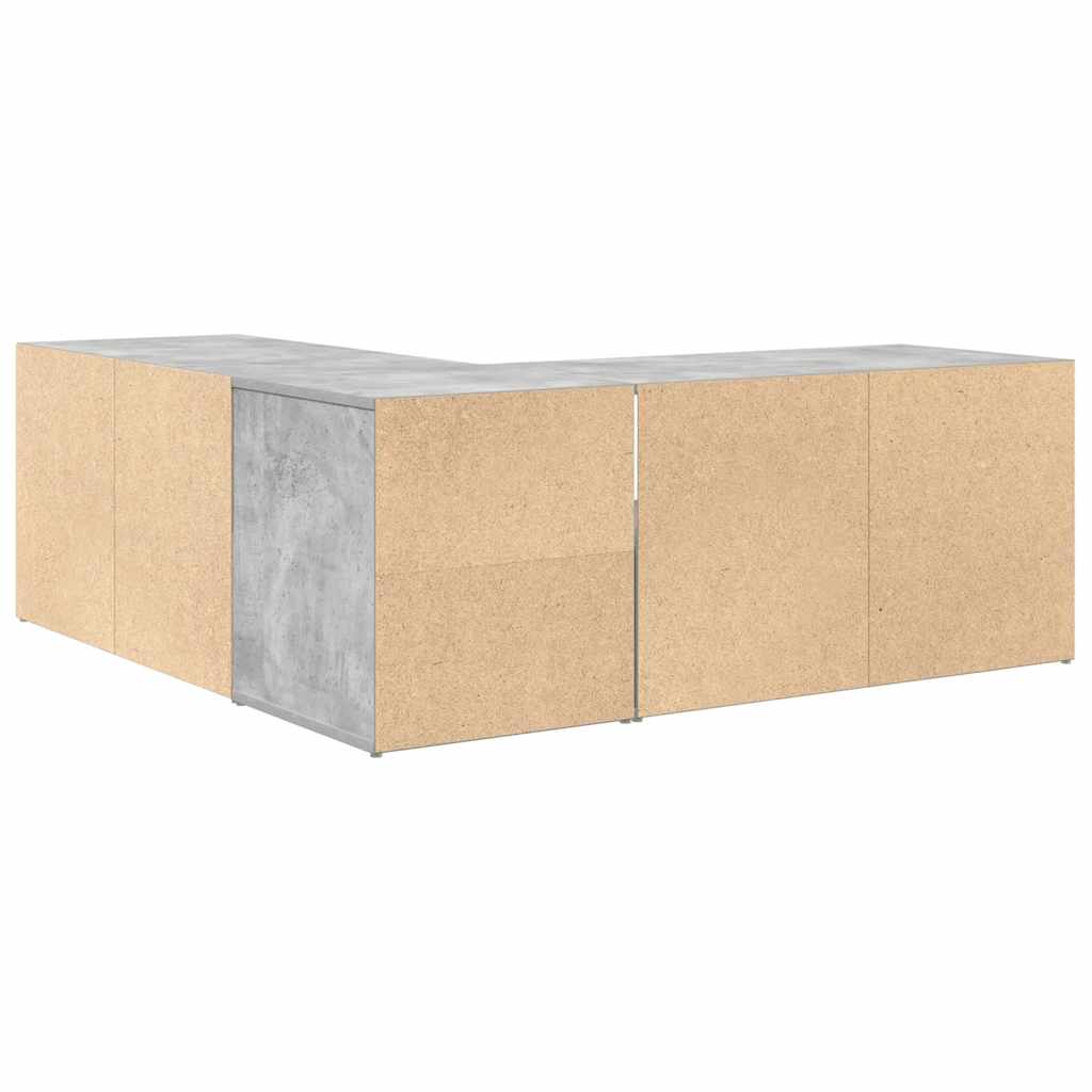 Hjørneskap betonggrå 200x40x45 cm konstruert tre