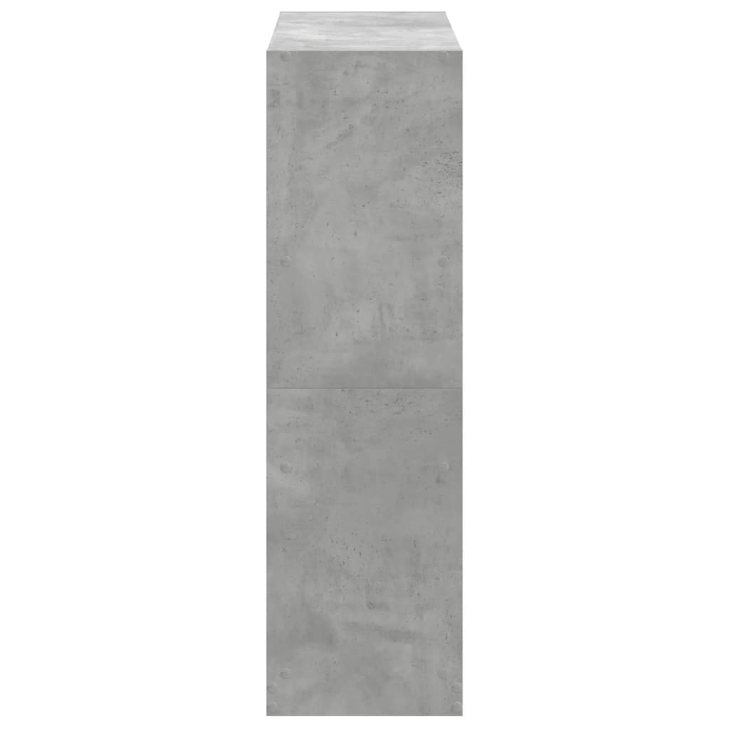 Bokhylle betonggrå 102x32x108 cm konstruert tre