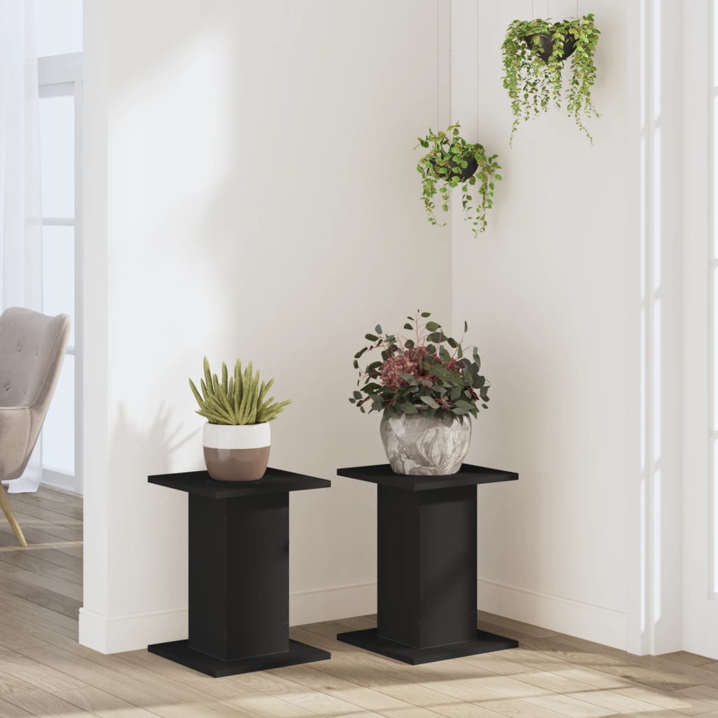Plantestativer 2 stk svart 30x30x40 cm konstruert tre