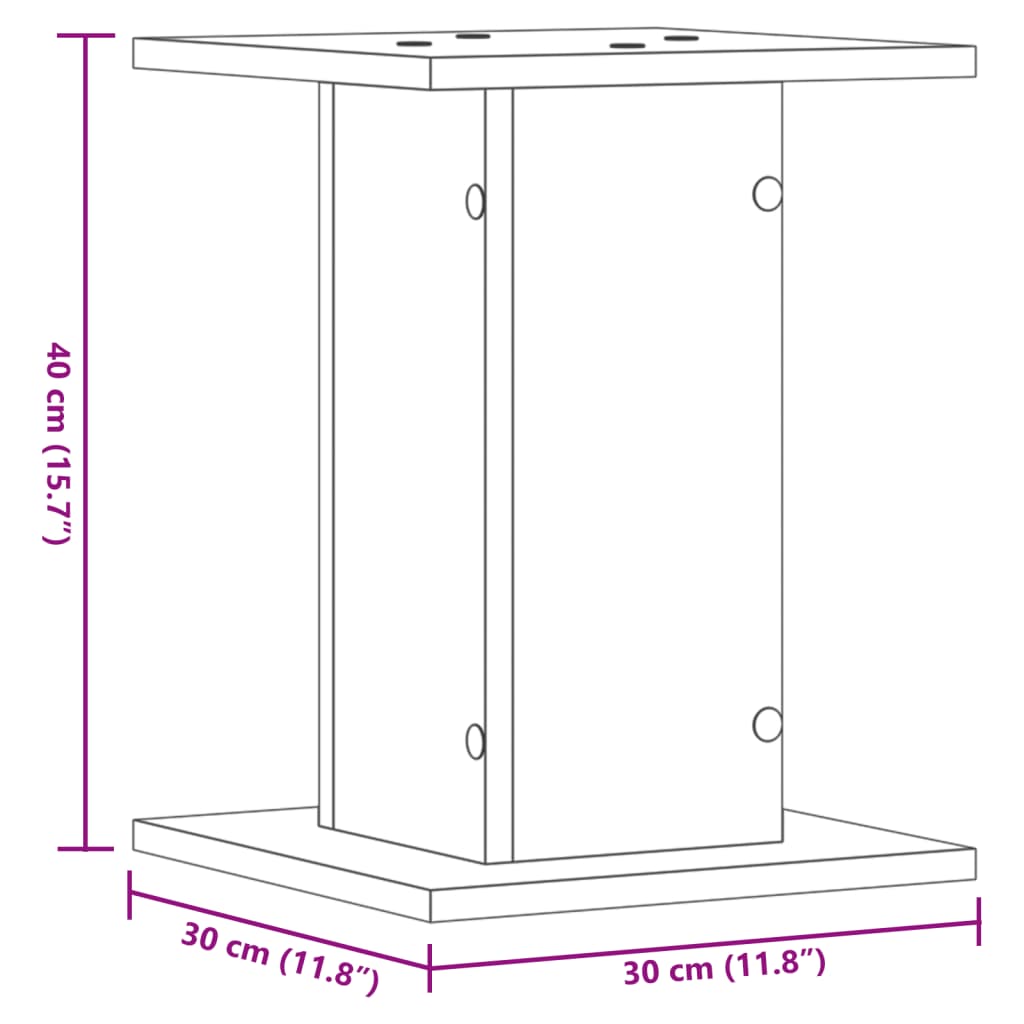 Plantestativer 2 stk brun eik 30x30x40 cm konstruert tre