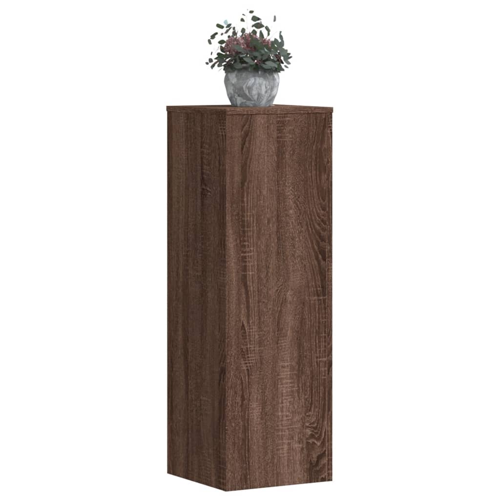 Plantestativer 2 stk brun eik 33x33x100 cm konstruert tre