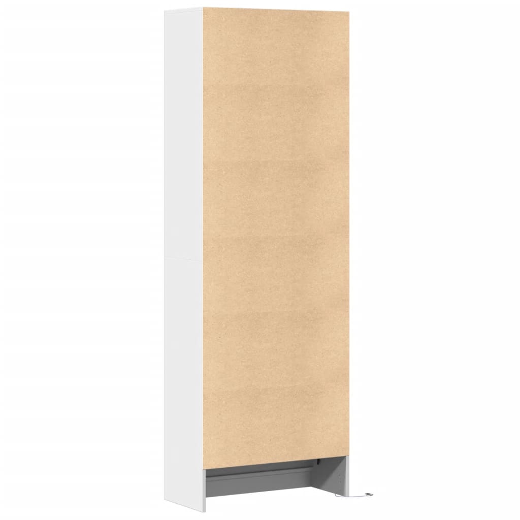Garderobe med LED hvit 69x32,5x200 cm konstruert tre