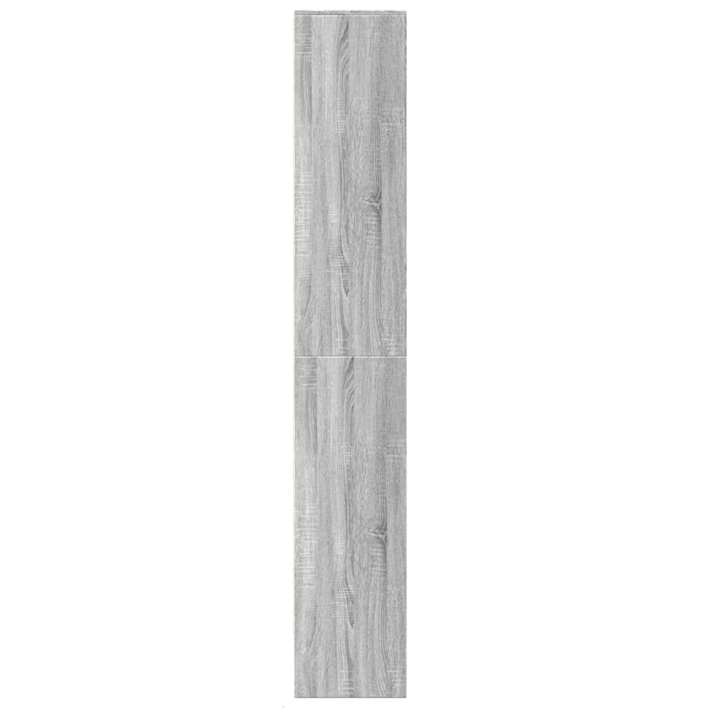 Garderobe med LED grå sonoma 69x32,5x200 cm konstruert tre