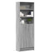 Garderobe med LED grå sonoma 69x32,5x200 cm konstruert tre