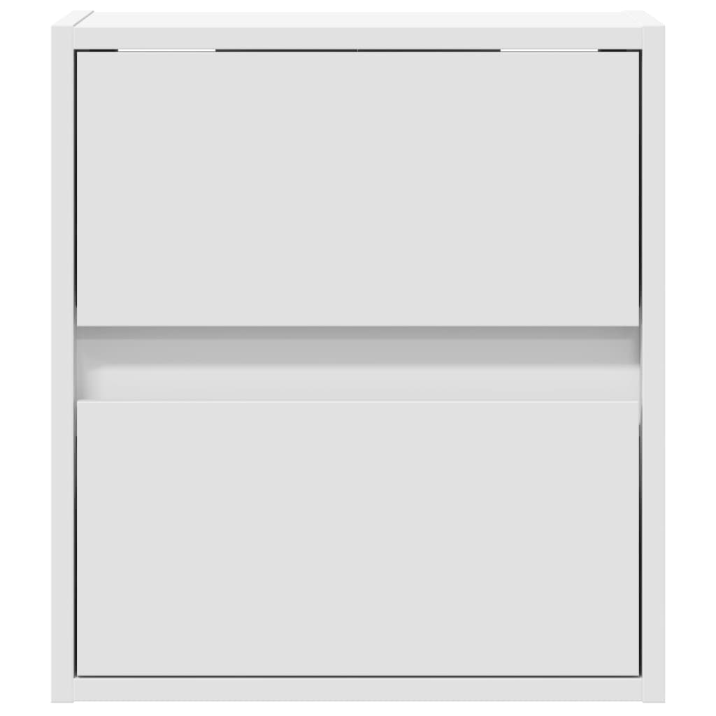 Vegghengte nattbord med LED-lys 2 stk hvit