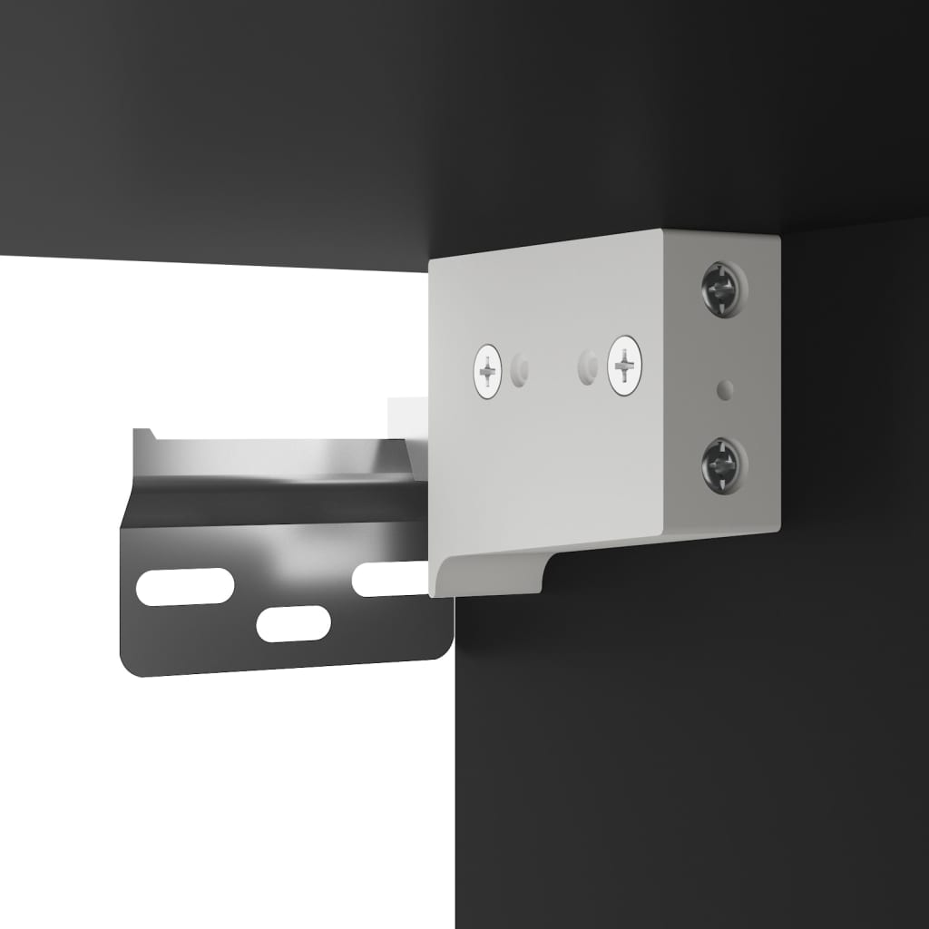 Vegghengte nattbord med LED-lys 2 stk svart