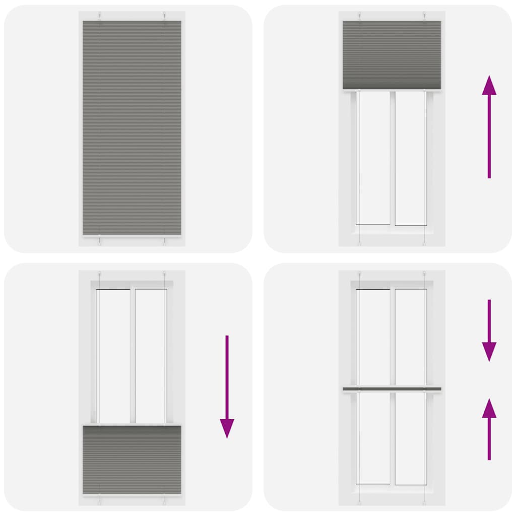 plisségardin antrasitt 90x200 cm Stoff Bredde 89,4 cm Polyester