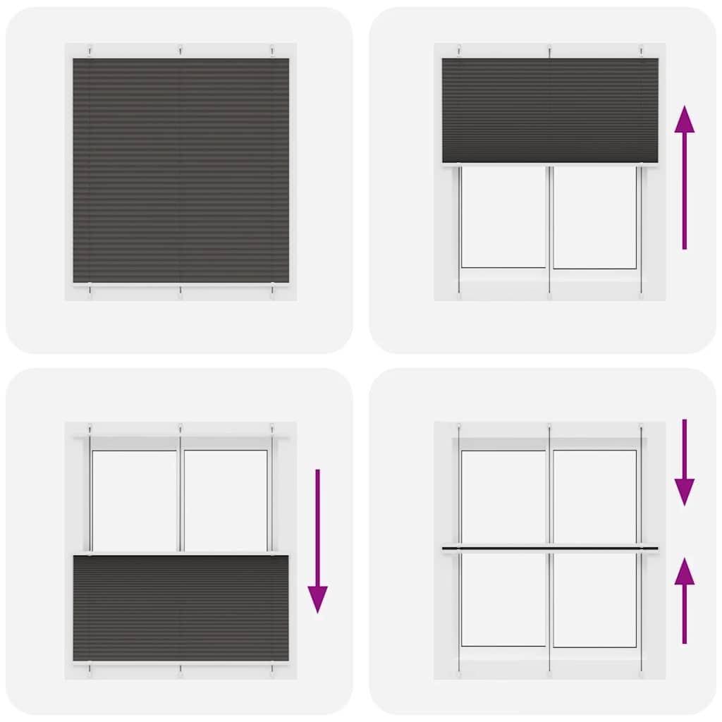 plisségardin sort 120x100 cm Stoff Bredde 119,4 cm Polyester