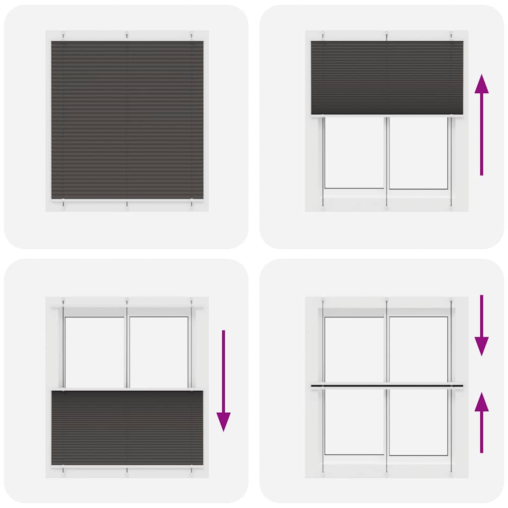 plisségardin sort 120x150 cm Stoff Bredde 119,4 cm Polyester