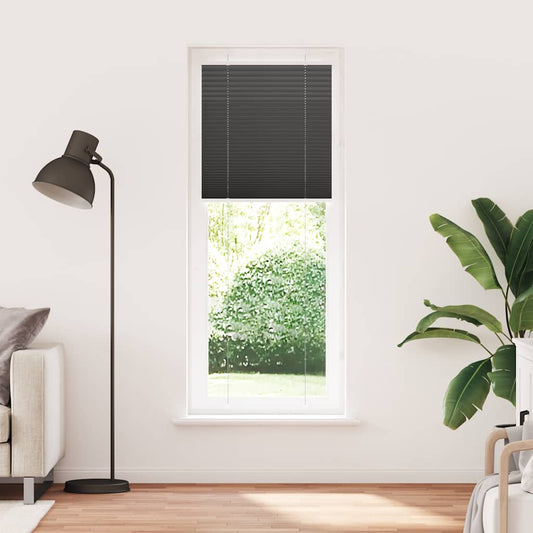 plisségardin sort 70x200 cm Stoff Bredde 69,4 cm Polyester