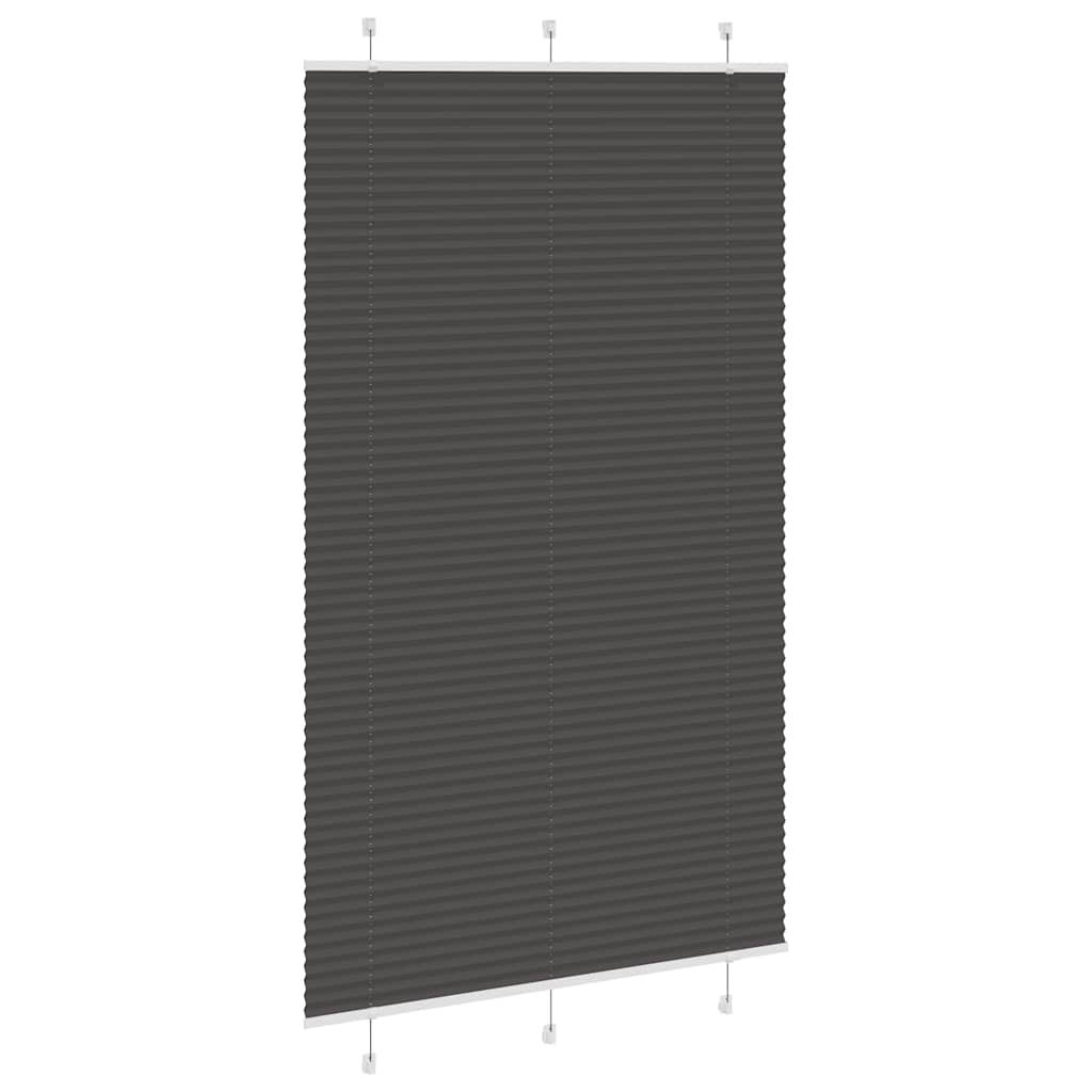 plisségardin sort 115x200 cm Stoff Bredde 114,4 cm Polyester