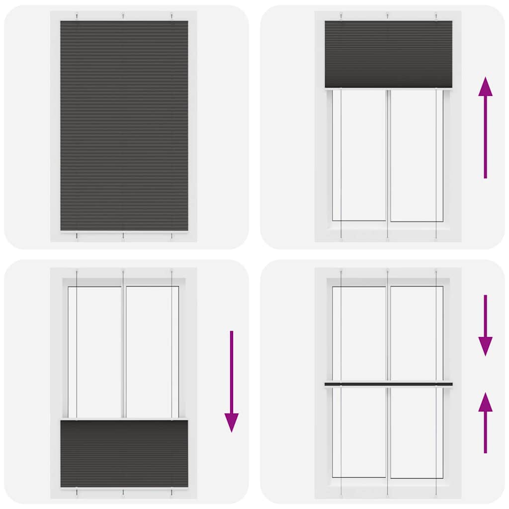 plisségardin sort 120x200 cm Stoff Bredde 119,4 cm Polyester