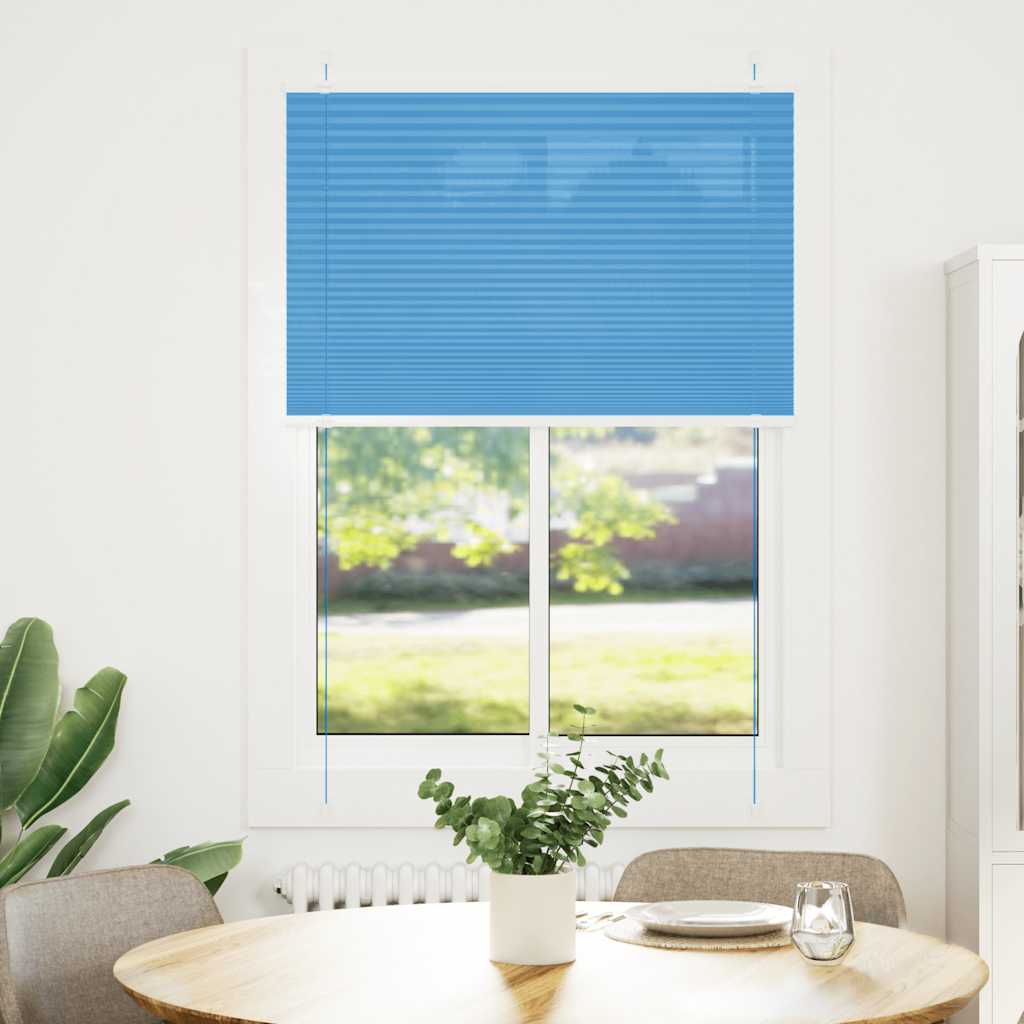 plisségardin blå 85x100 cm Stoff Bredde 84,4 cm Polyester