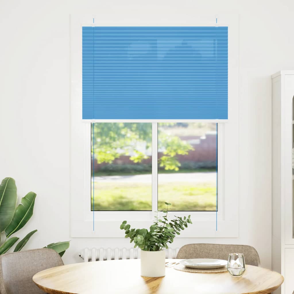 plisségardin blå 95x100 cm Stoff Bredde 94,4 cm Polyester