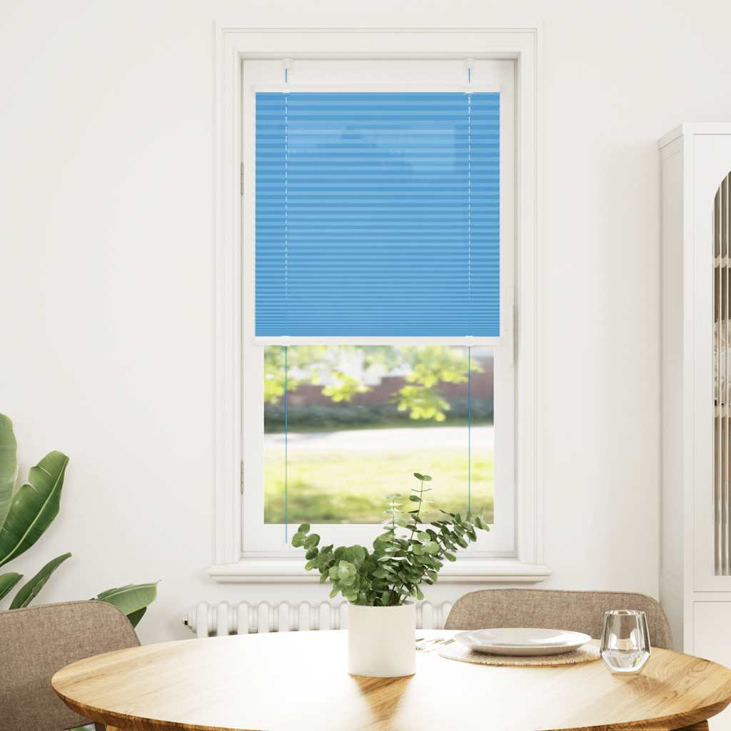 Plisségardin Blå 55x150 cm Stoffbredde 54,4 cm Polyester