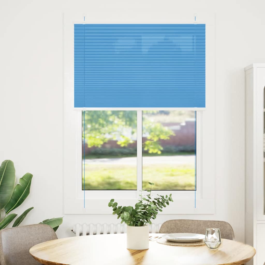 Plisségardin Blå 95x150 cm Stoffbredde 94,4 cm Polyester
