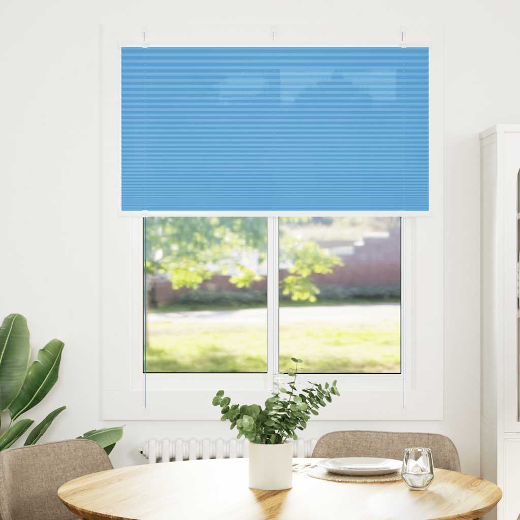 Plisségardin Blå 105x150 cm Stoffbredde 104,4 cm Polyester