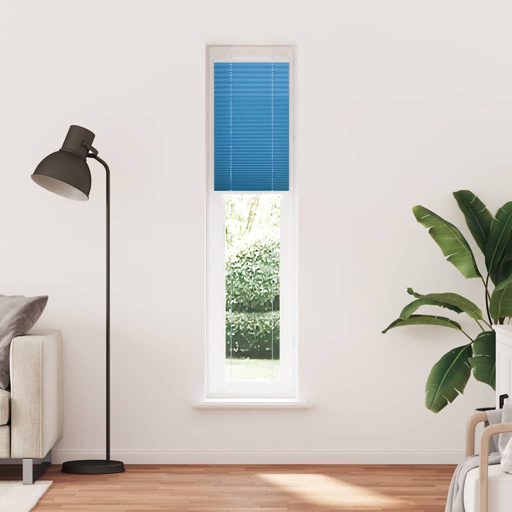 Plisségardin Blå 45x200 cm Stoff Bredde 44,4 cm Polyester
