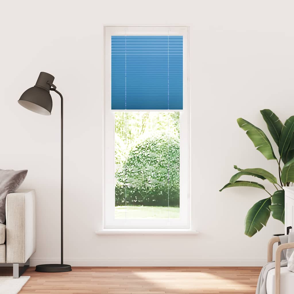 Plisségardin Blå 80x200 cm Stoffbredde 79,4 cm Polyester