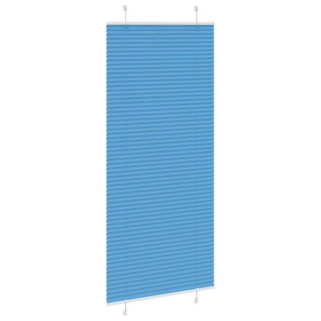 Plisségardin Blå 85x200 cm Stoffbredde 84,4 cm Polyester