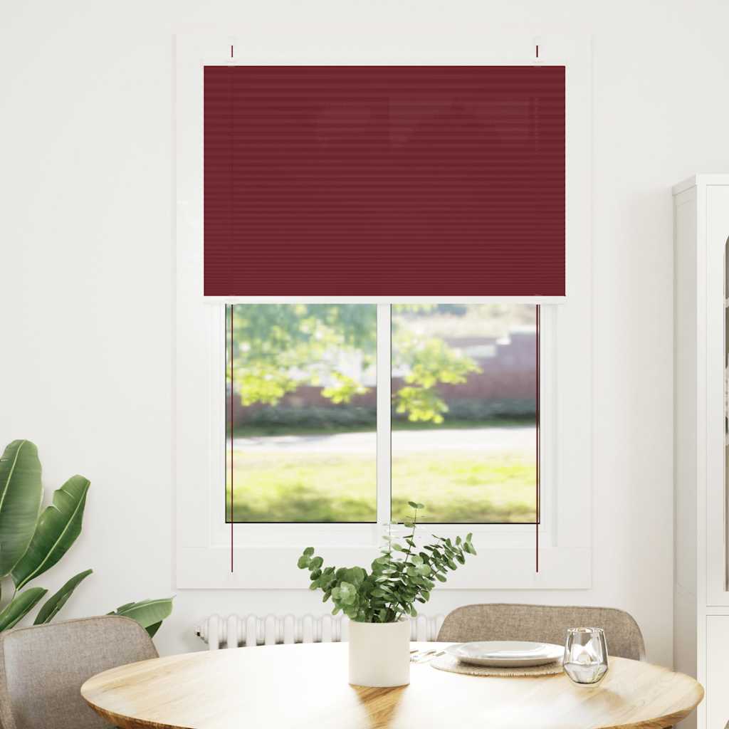 Plisségardin Bordeaux Rød 90x100 cm Stoff Bredde 89,4 cm