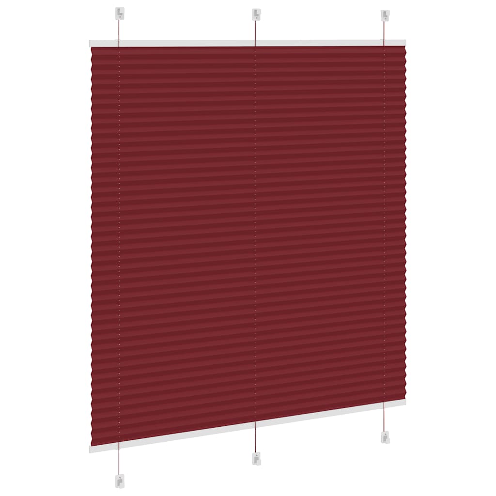 Plisségardin Bordeaux Rød 120x100 cm Stoffbredde 119,4 cm