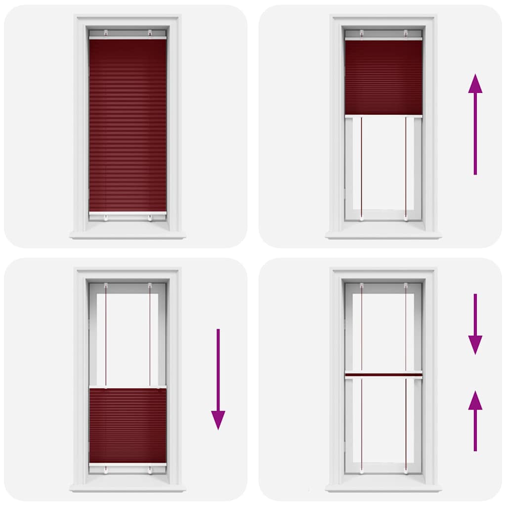 Plisségardin Bordeaux Rød 60x150 cm Stoff Bredde 59,4 cm