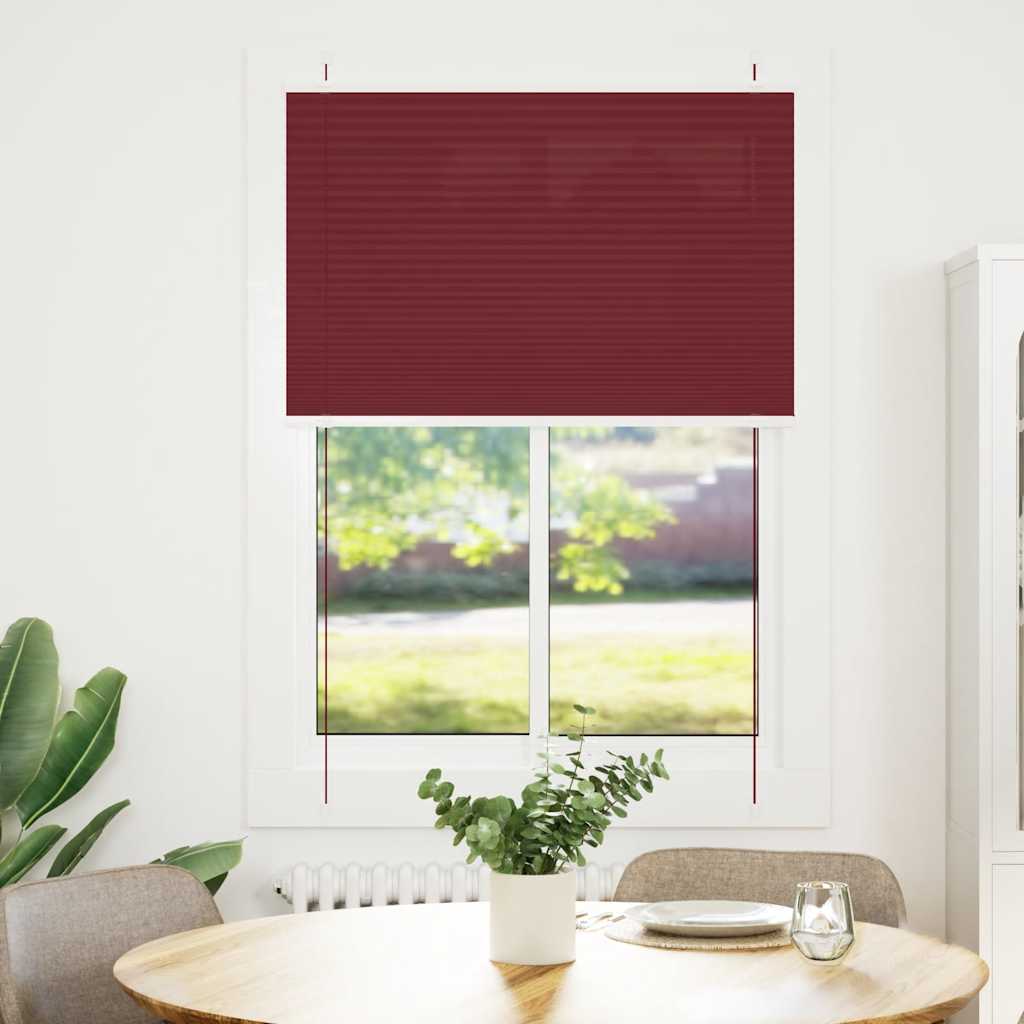 Plisségardin Bordeaux Rød 85x150 cm Stoff Bredde 84,4 cm