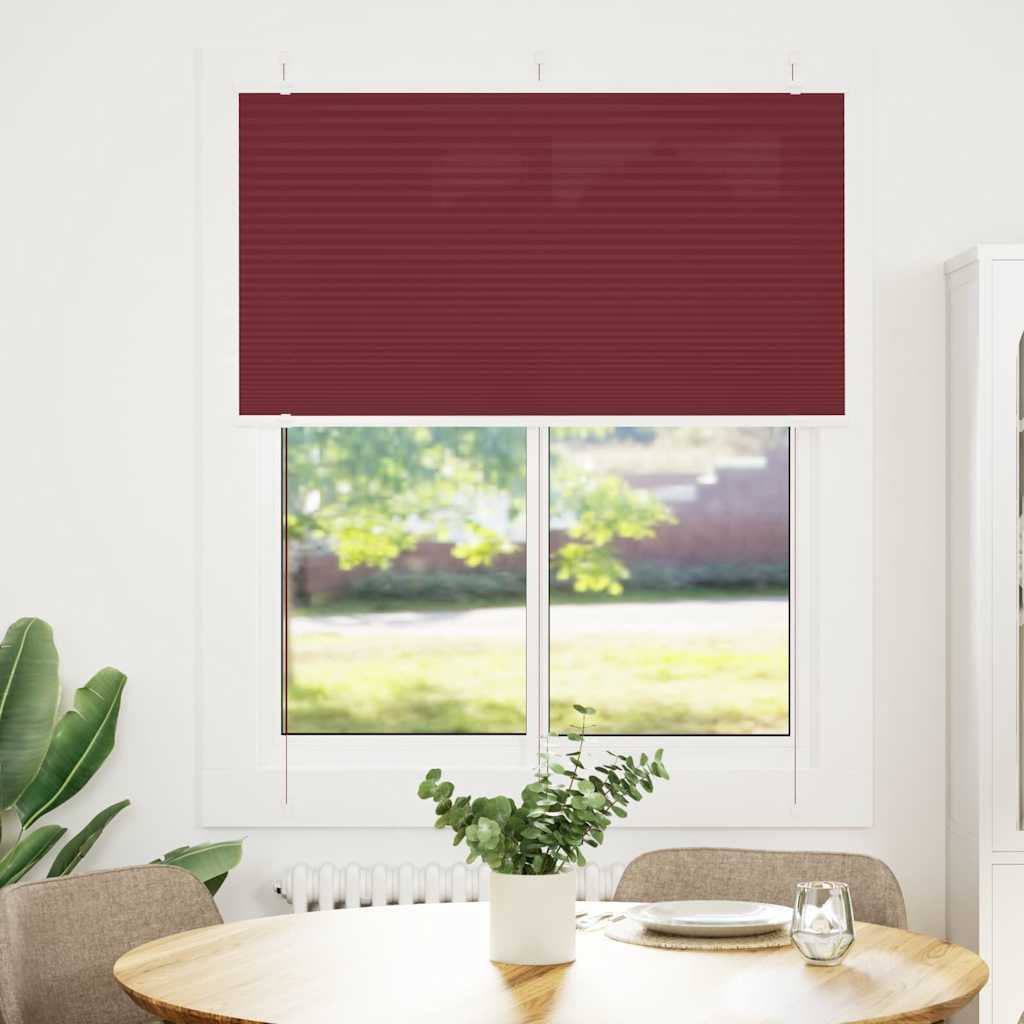 Plisségardin Bordeaux Rød 105x150 cm Stoff Bredde 104,4 cm
