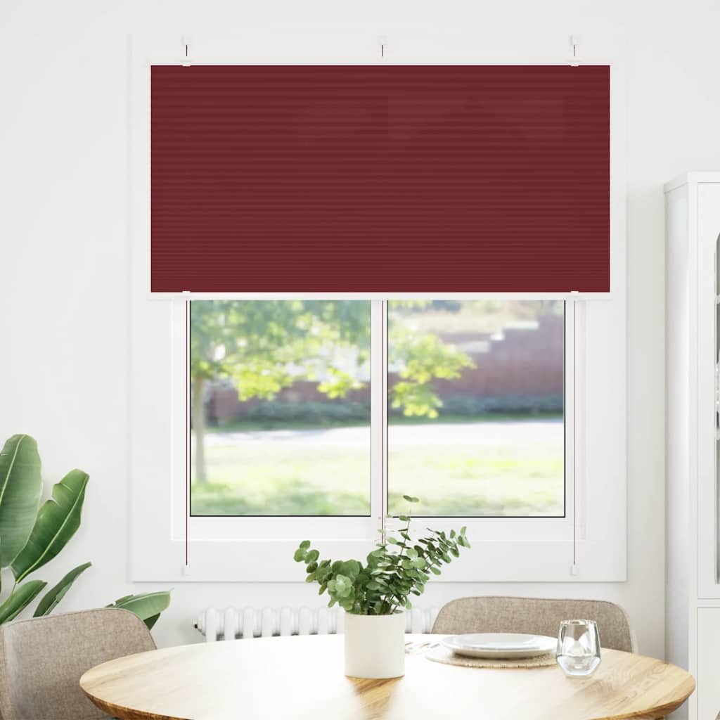 Plisségardin Bordeaux Rød 115x150 cm Stoff Bredde 114,4 cm