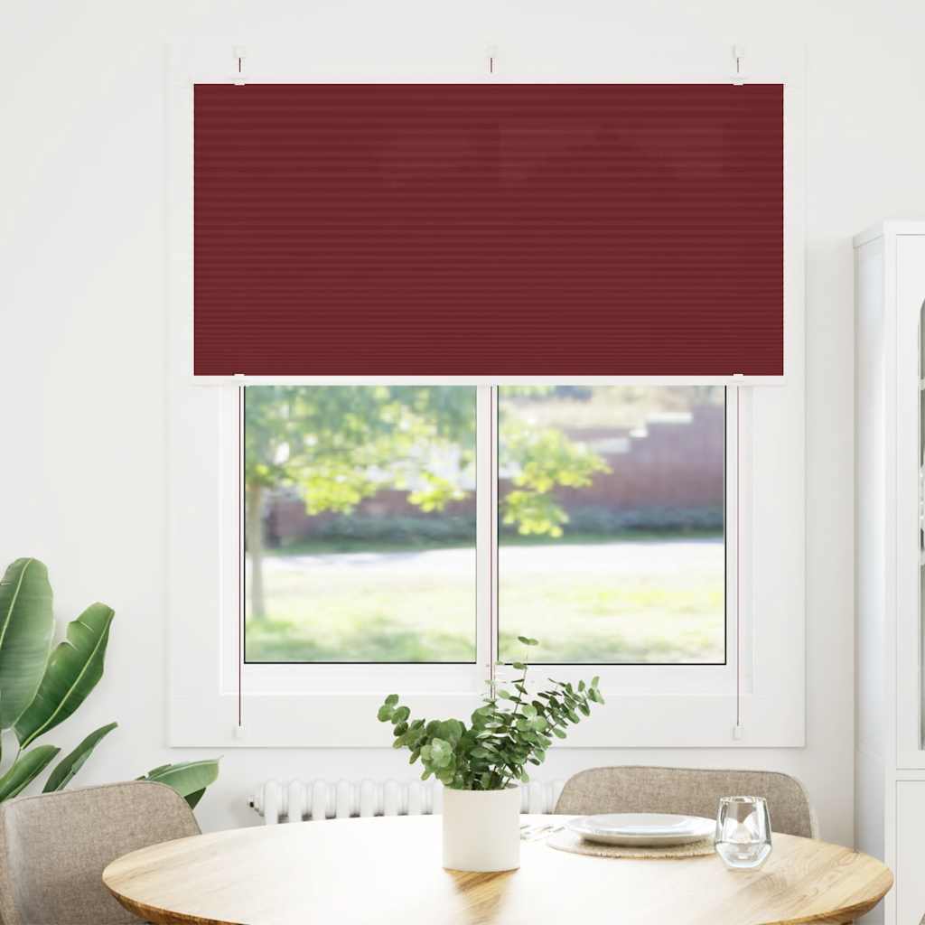 Plisségardin Bordeaux Rød 120x150 cm Stoffbredde 119,4 cm