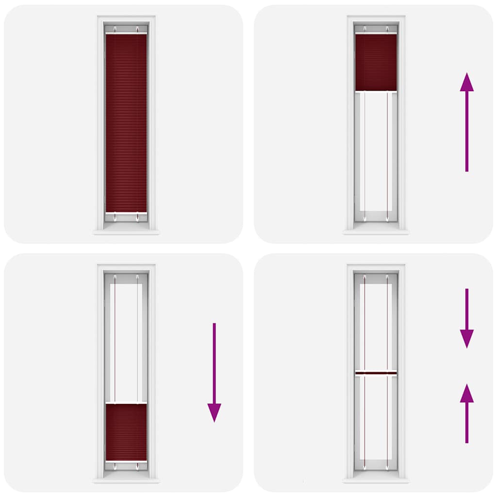 Plisségardin Bordeaux Rød 40x200 cm Stoff Bredde 39,4 cm