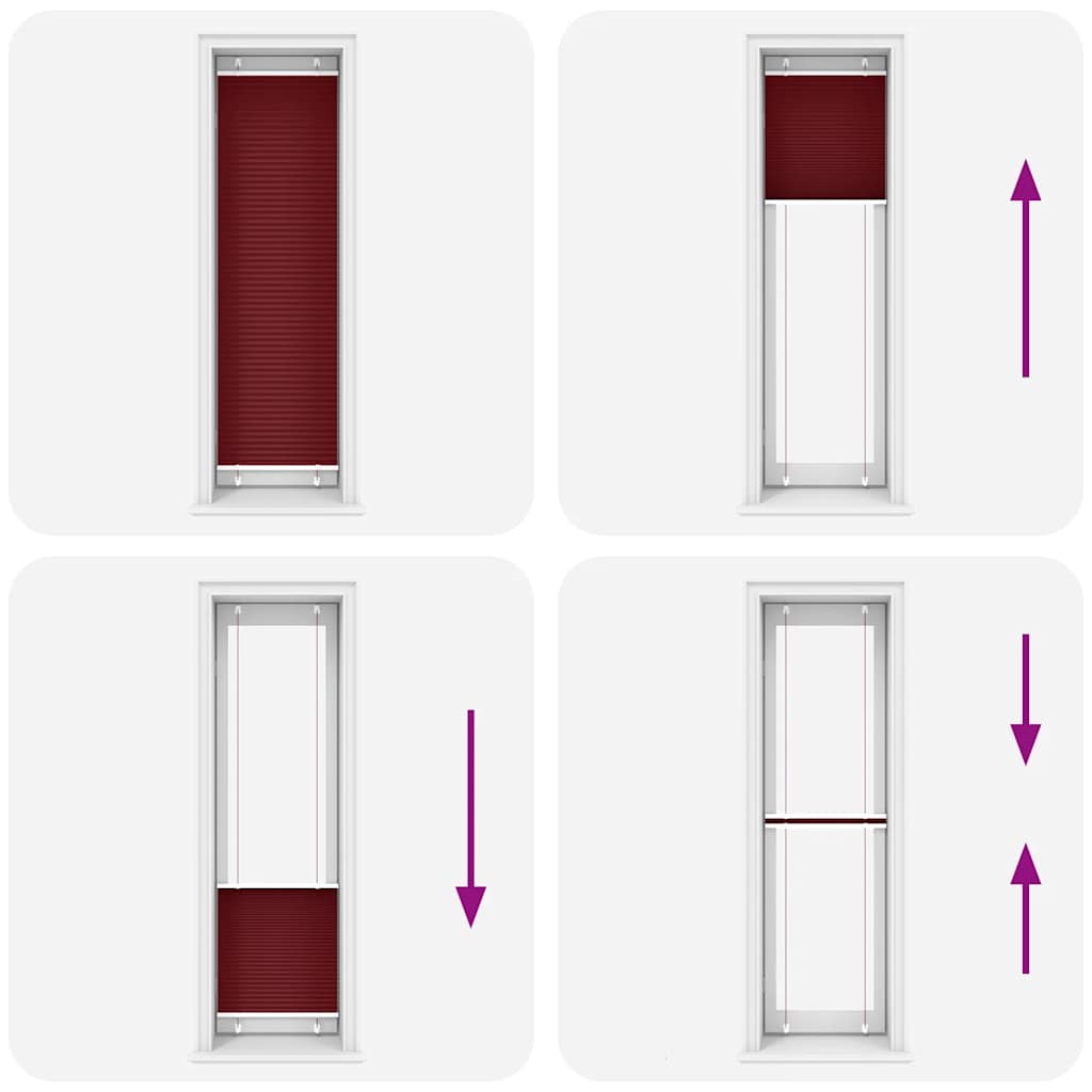 Plisségardin Bordeaux Rød 55x200 cm Stoff Bredde 54,4 cm